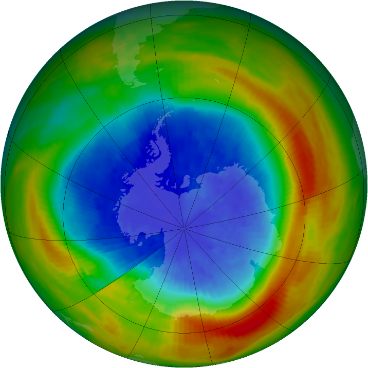 Antarctic ozone map for 20 September 1988
